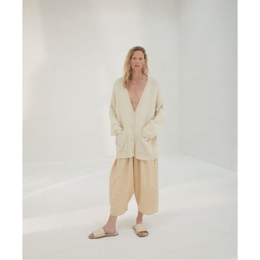 Monica Cordera Chunky Cardigan Natural One Size Oversized